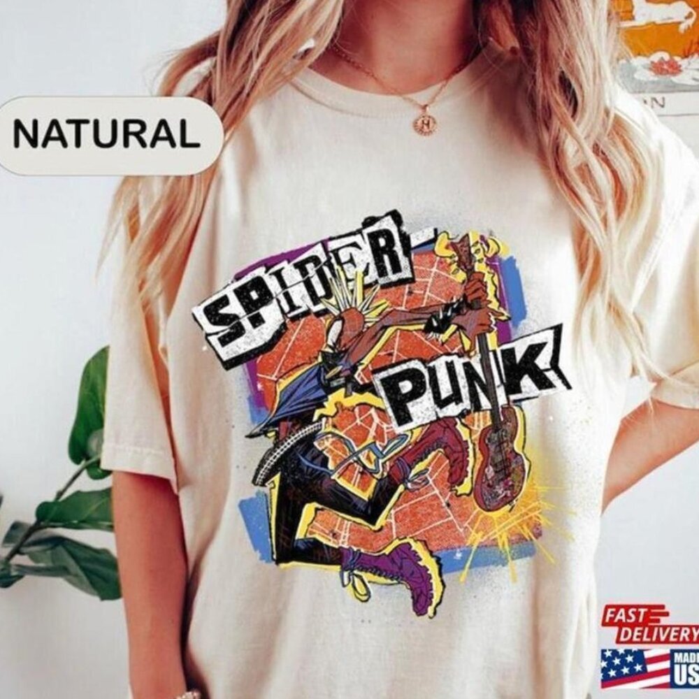 Retro Spider Punk Across the Universe Comic Graphic T-Shirt 73
